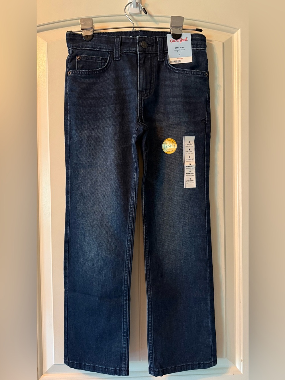 Cat & Jack Navy Blue Straight-Leg Kids Jeans Adjustable Waist NWT
